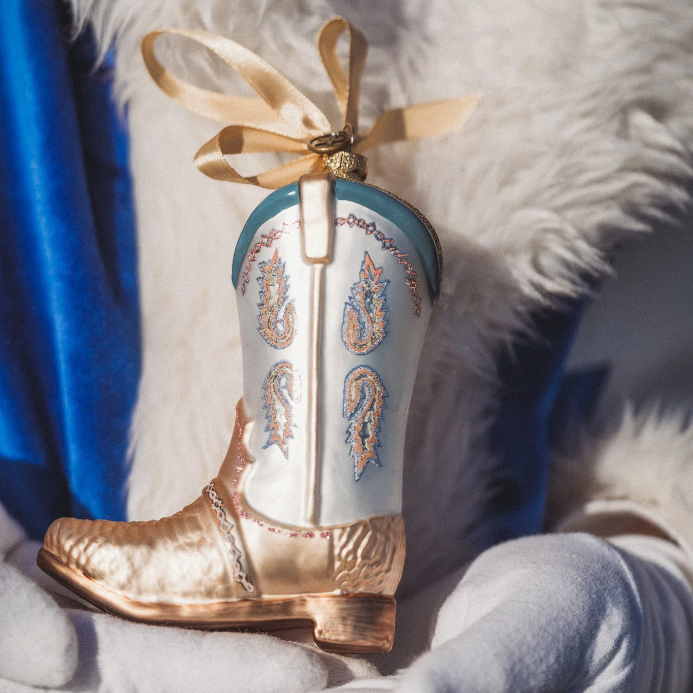 Texan Christmas Boot Ornament